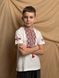 Футболка для хлопчика Зорянчик біла з червоно-чорним орнаментом
