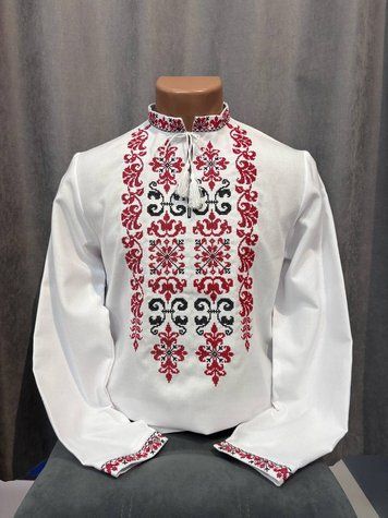 Соната - підліткова вишиванка з червоно-чорним орнаментом 12176-42 фото